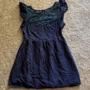 Navy Blue Lace Dress